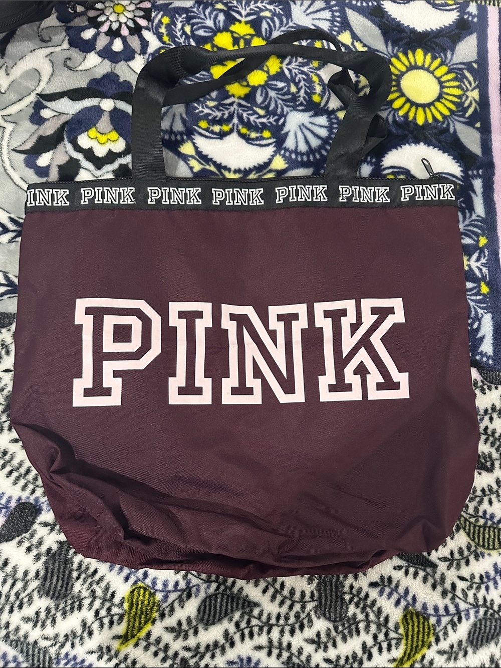 PINK Victoria's Secret Maroon Tote with Bold Logo